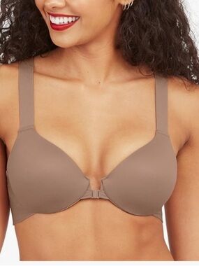 SPANXsmooth Bra-Llelujah! Lightly Lined Full Coverage Bra Sz 36A Cafe Au Lait